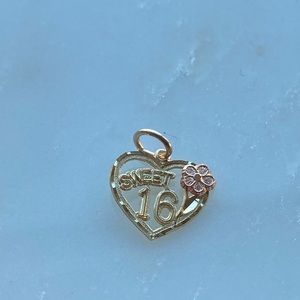14k gold Sweet 16 pendant